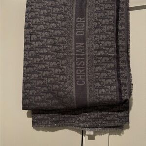 Christian Dior Gray Monogram Scarf